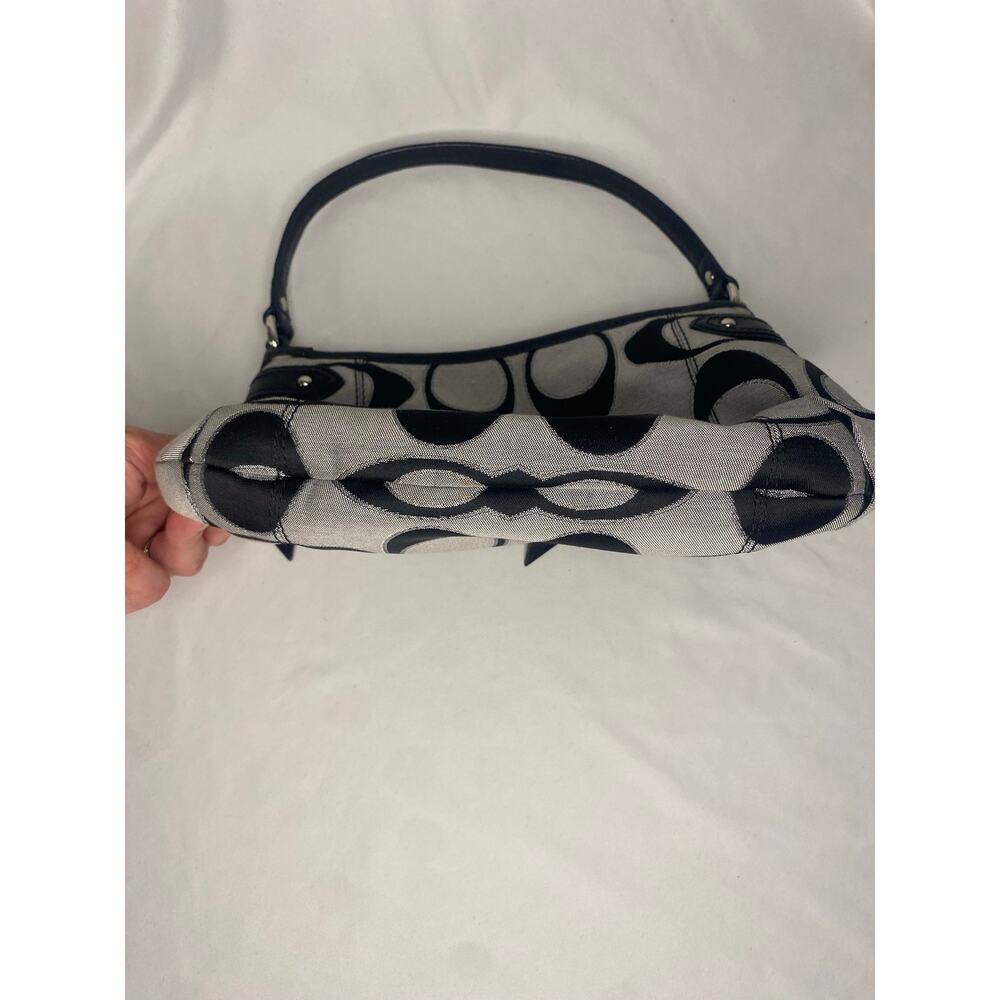 Coach Daisy Outline Signature Hobo Small Shoulder Bag Black Gray Y2K Classic - Picture 3 of 9
